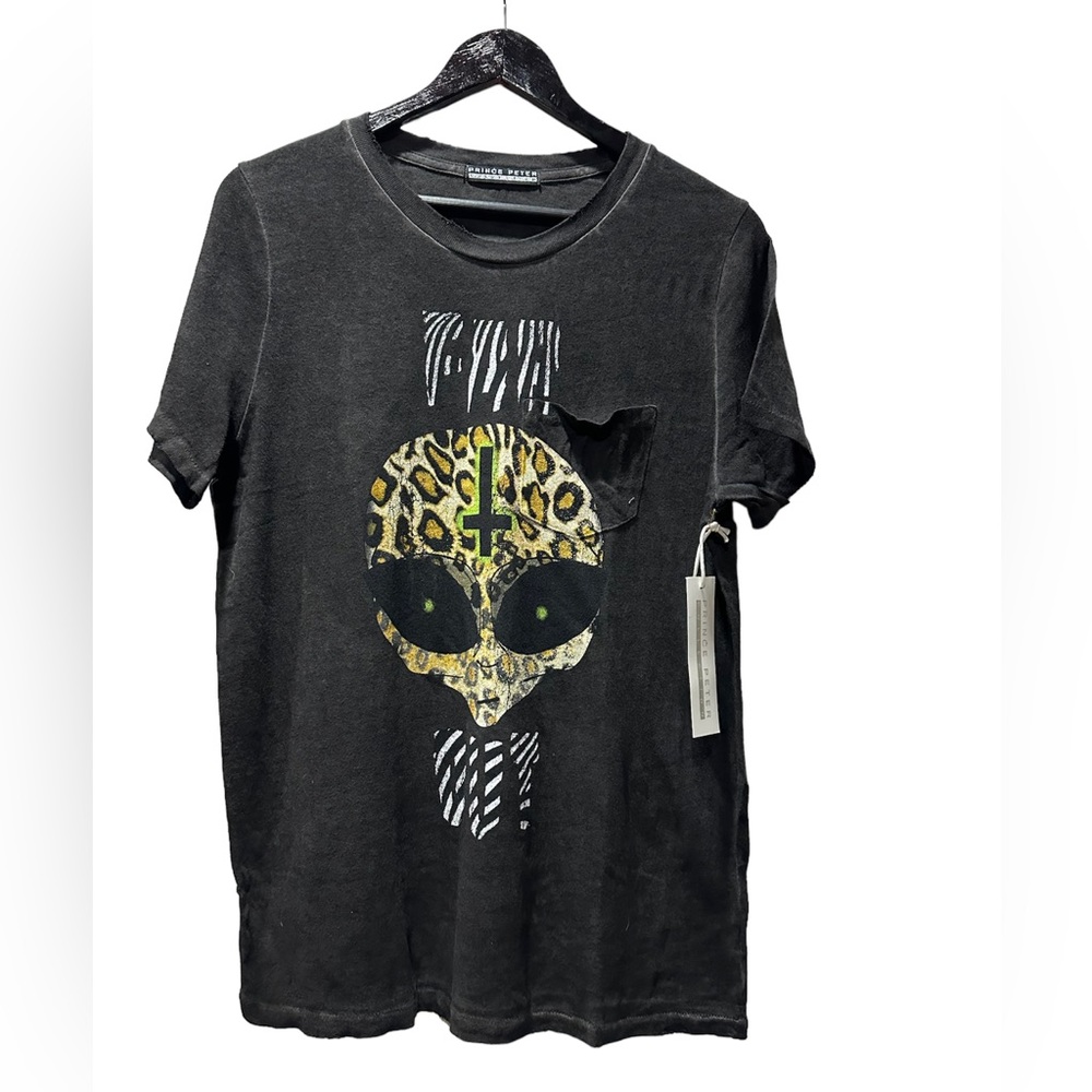 Prince Peter Far Out Alien Tee Shirt Medium NEW NWT VINTAGE Black Unisex